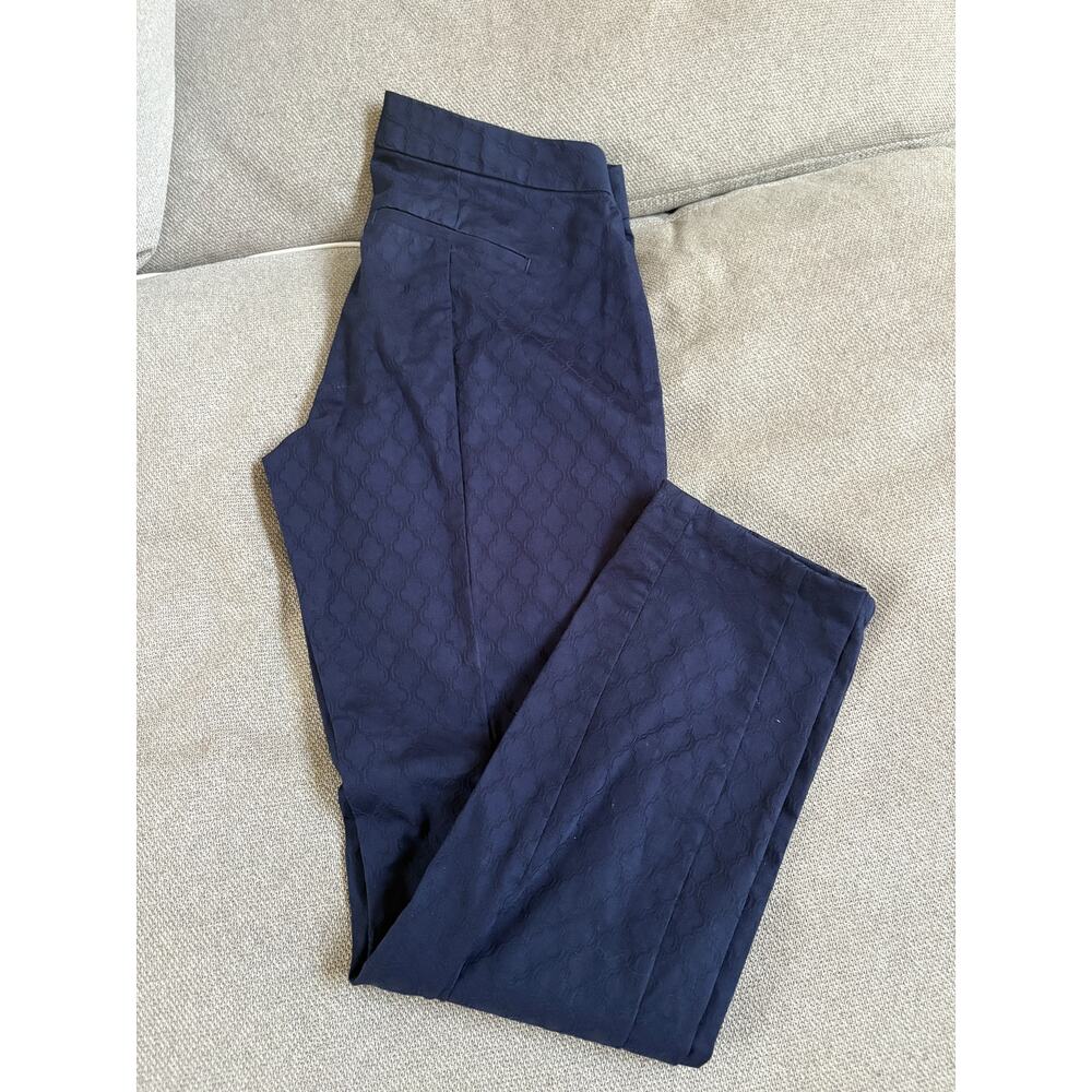 Lilly Pulitzer Navy Jacquard Ankle Trouser Pants Size 6)